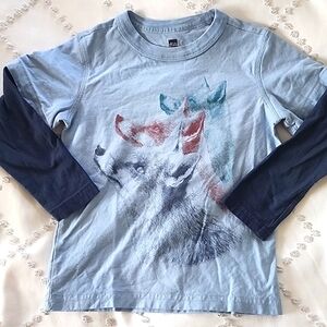 Tea Collection Long Sleeve Wolf Shirt Boys Size 5